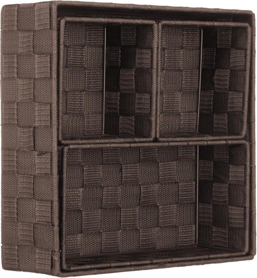 JGS Decoratieve opbergdoos rotan rieten look set van 4 bruin