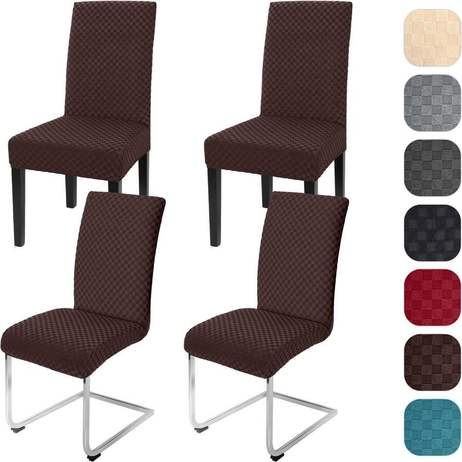 JGS Elastische Jacquard Stoelhoezen Set van 4 voor Moderne Stijl
