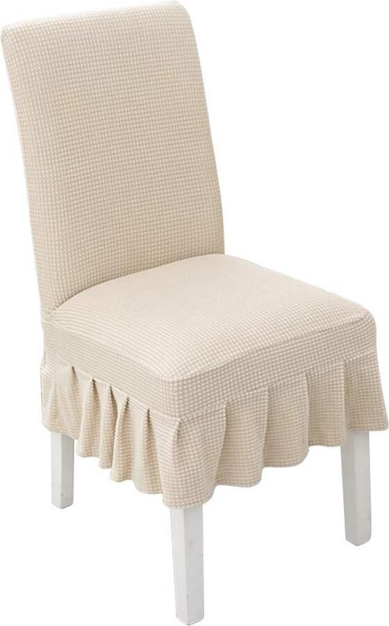 JGS Elastische Stoelhoezen voor Gebruiken Beschermend en Elegant Design Set van 4 Beige