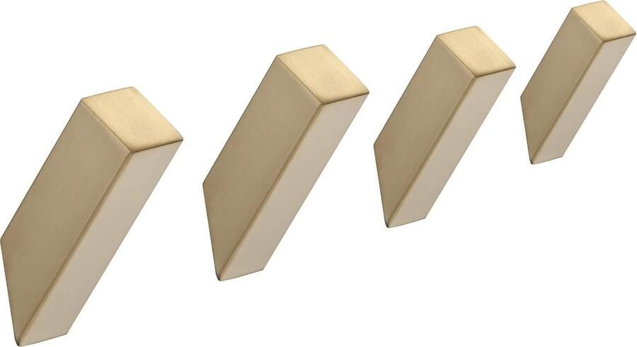 JGS Elegant en Functioneel Set van 4 Wandhaken in Geborsteld Goud voor Badkamer en Keuken