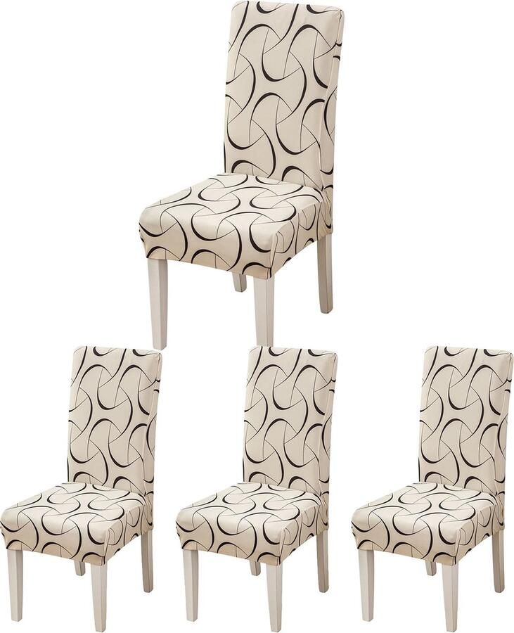 JGS Elegante en Stoelhoezen voor Eetkamerstoelen met Elastische Pasvorm