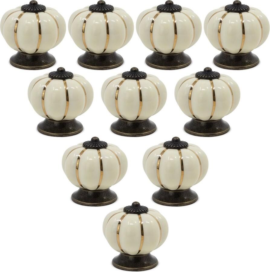 JGS Elegante Europese Stijl Deur- en Ladeknoppen in Pompoenontwerp Set van 10 Stuks
