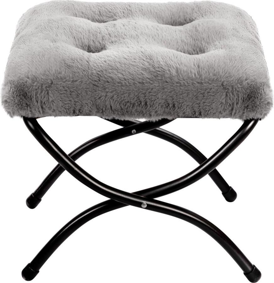 JGS Elegante Opvouwbare Voetenbank met Zachte Bekleding en Metalen Poten voor Comfort en Stijl