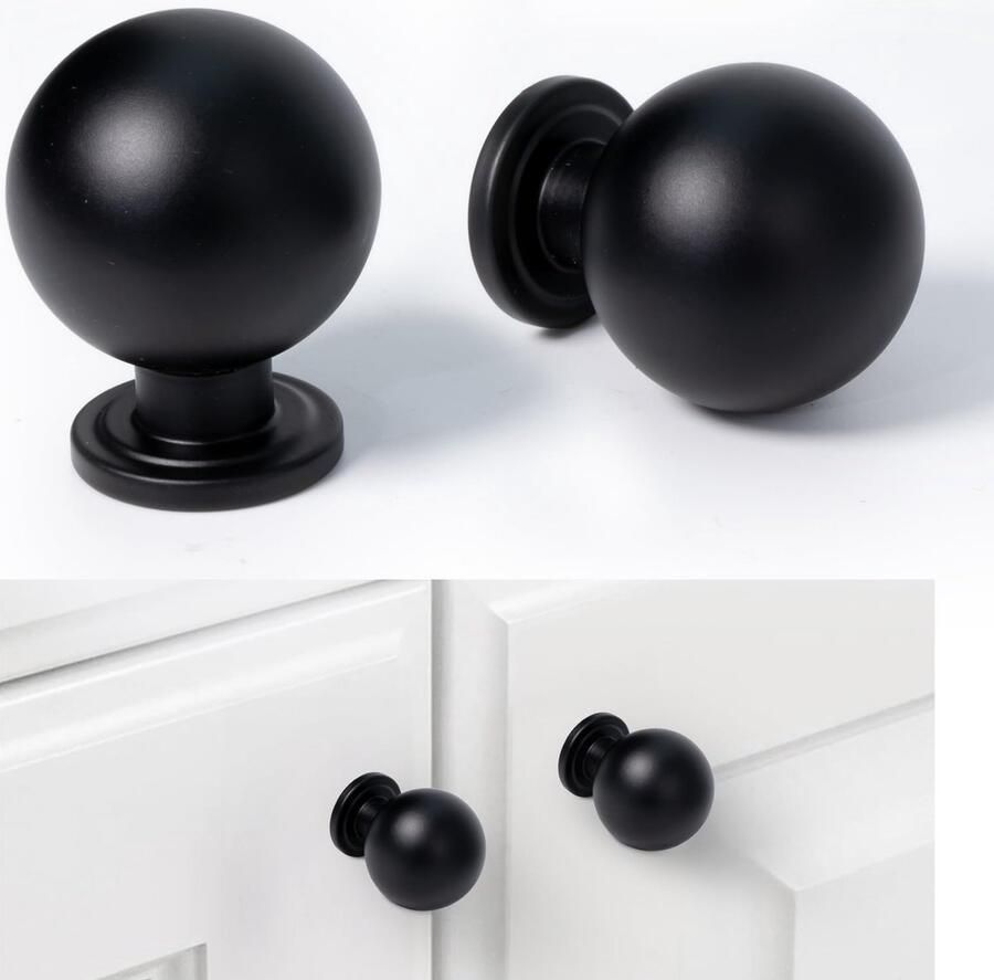 JGS Elegante Set van 4 Matzwarte Meubelknoppen voor Kasttoepassingen