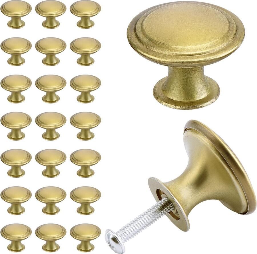 JGS Elegante Vintage Stijl Knoppen voor Kasten en Laden in Antiek Messing Look Set van 12