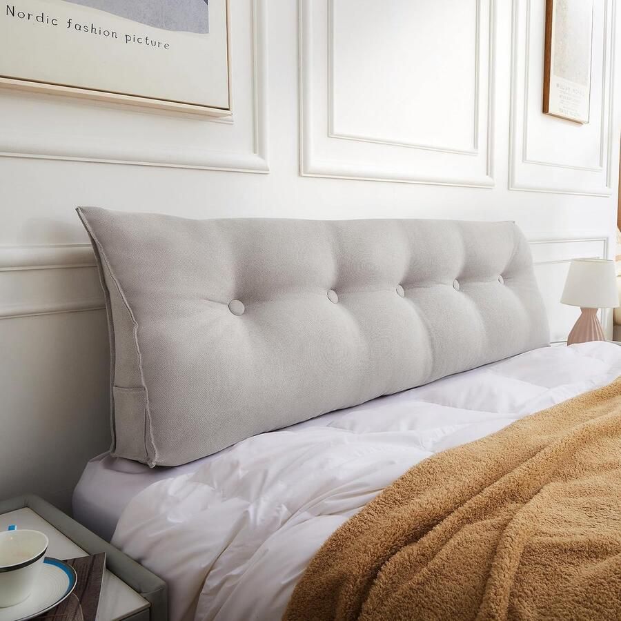 JGS Ergonomisch Ontwerp Rugkussen voor Bed Ondersteuning in Stijlvolle Grijze Kleur