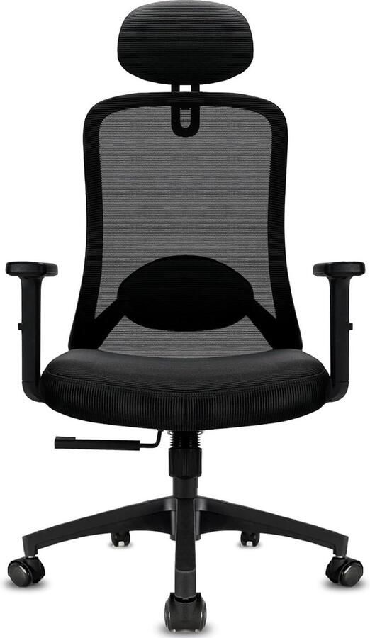 JGS Ergonomische bureaustoel met hoofdsteun armleuningen lendensteun hoogteverstelling directiestoel met 90°-130° kantelfunctie (vergrendelbaar) belasting tot 150 kg