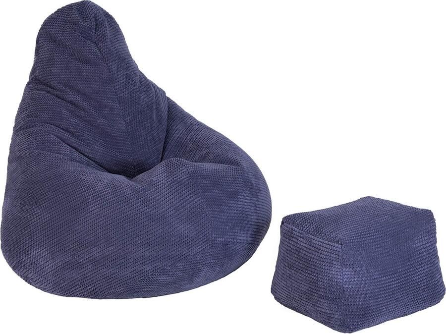 JGS Ergonomische Zitzak Met Rugsteun En Voetenbank Voor Ultiem Comfort In Corduroy Stof