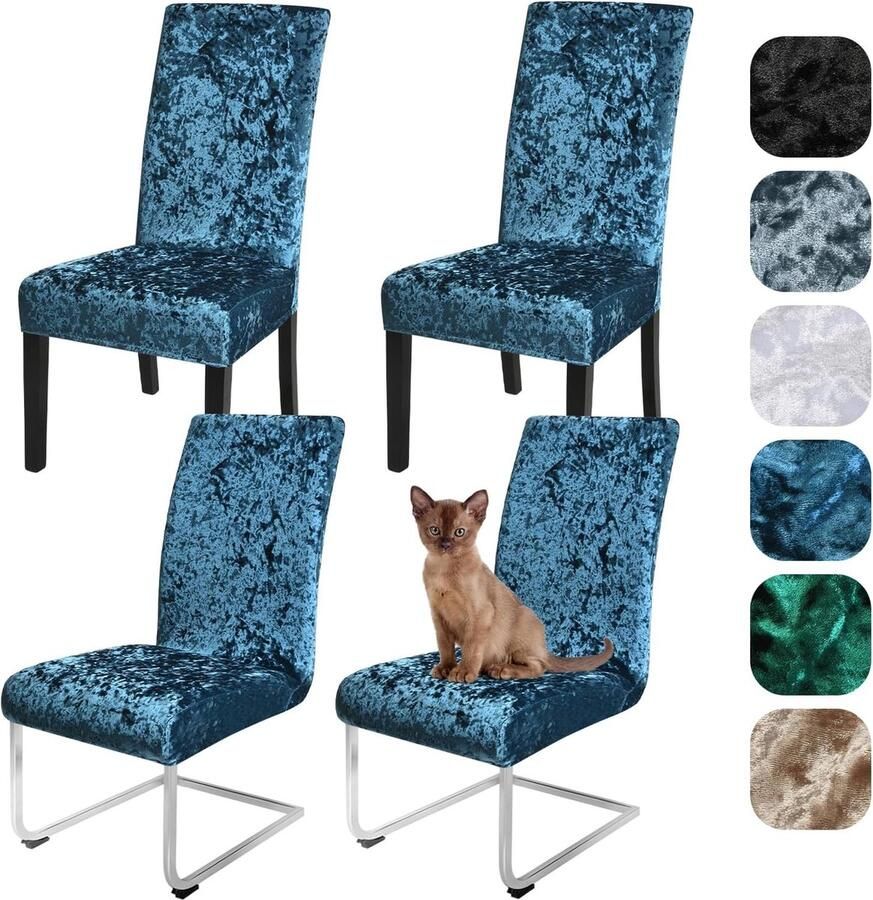 JGS Fluweelzachte Stoelhoezen voor Stijlvolle en Beschermde Zitplekken Set van 4 of 6