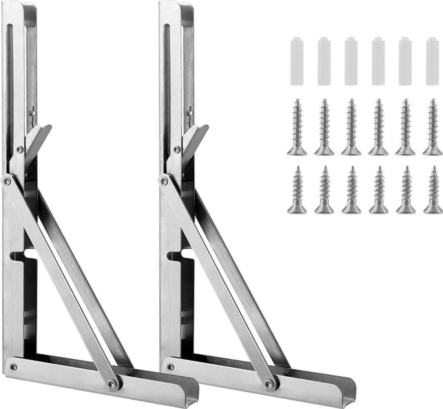 JGS Foldbare Wandbeugel voor Ruimtebesparende Tafel- en Plankoplossingen 80 kg Draagkracht