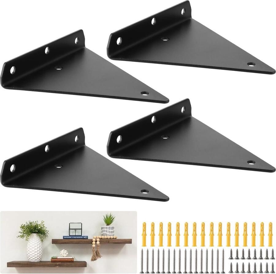 JGS Fraaie Onzichtbare Dragers voor Zwevende Wandplanken in Elegante Driehoekige Vorm