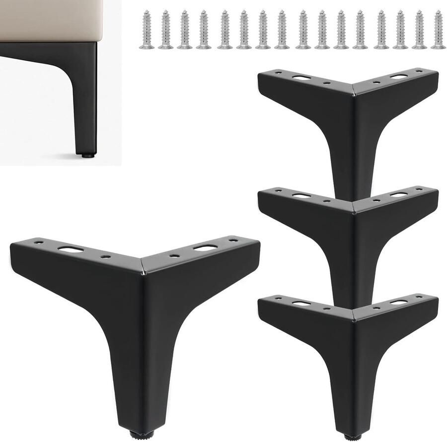 JGS Fraaie Stalen Meubelpootjes voor Kasten en Tafels met Driehoekig Ontwerp