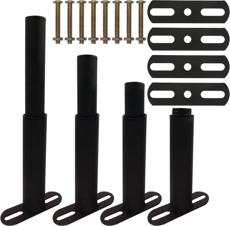 JGS Fraaie Verstelbare Meubelpoten Set van 4 voor Unieke Interieur Stijl in Zwart