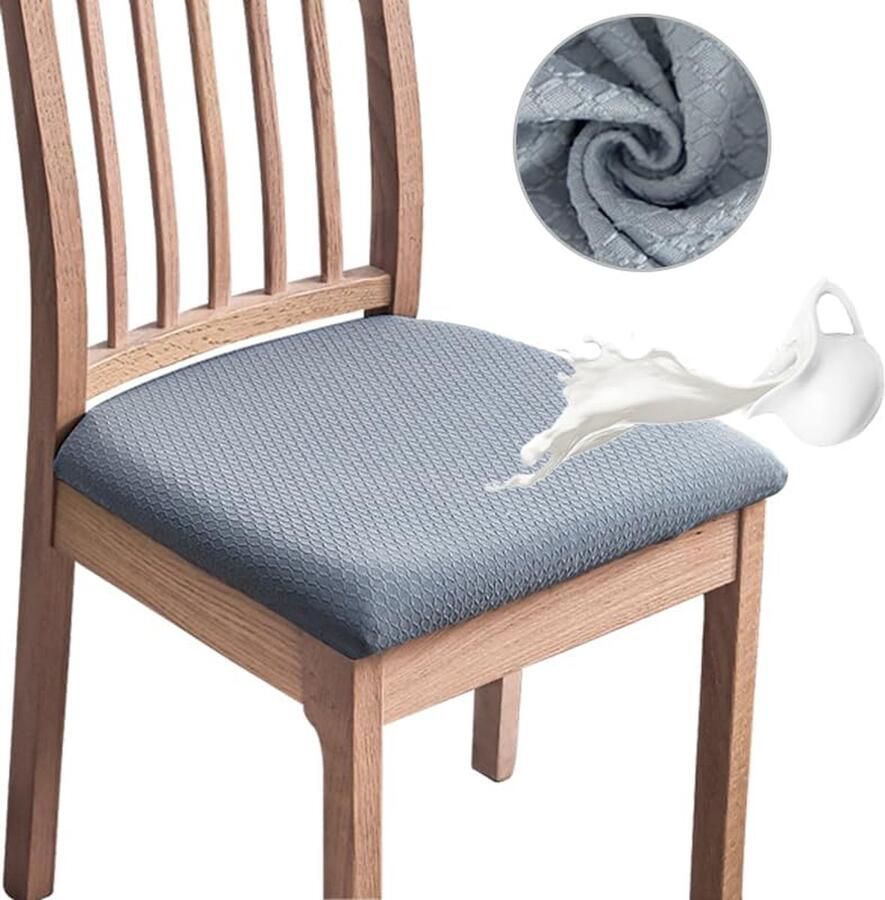 JGS Gemakkelijk Te Installeren Waterafstotende Jacquard Stoelhoezen Set Van Vier Voor Eetkamerstoelen