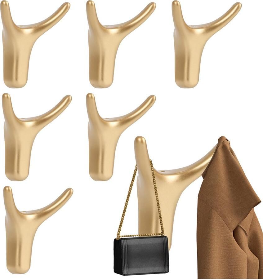 JGS Gouden Dubbele Wandhaken Set voor Ruimtes in Huis