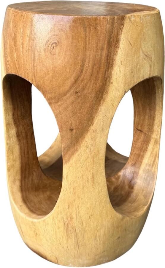 JGS Handgemaakte Houten Bijzettafel Salontafel en Bloemenkruk van Saman Hout