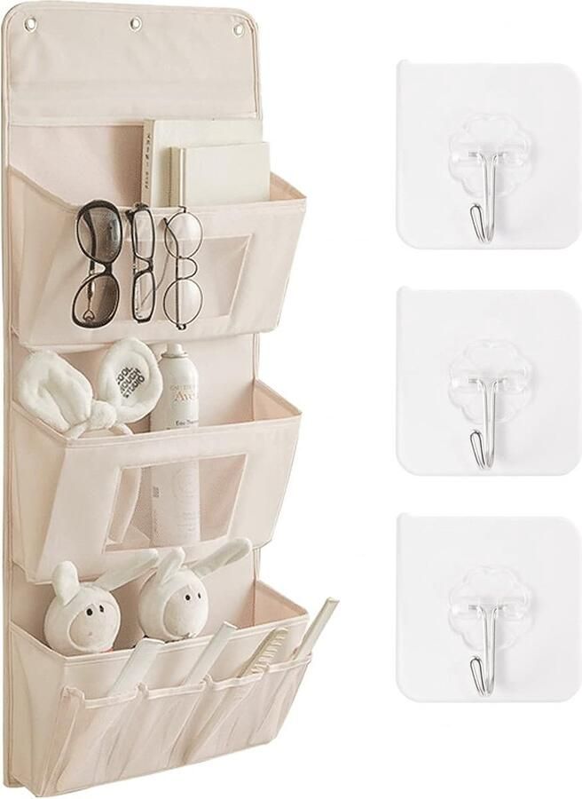 JGS Handige Hangende Organizer met Drie Niveaus en Mesh Compartimenten voor Opbergbehoeften