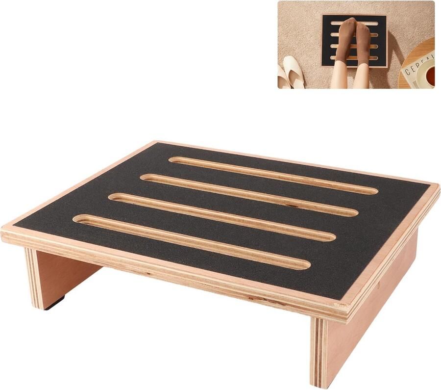 JGS Houten Voetenbank met Antislip voor Veiligheid en Stabiliteit in Huis