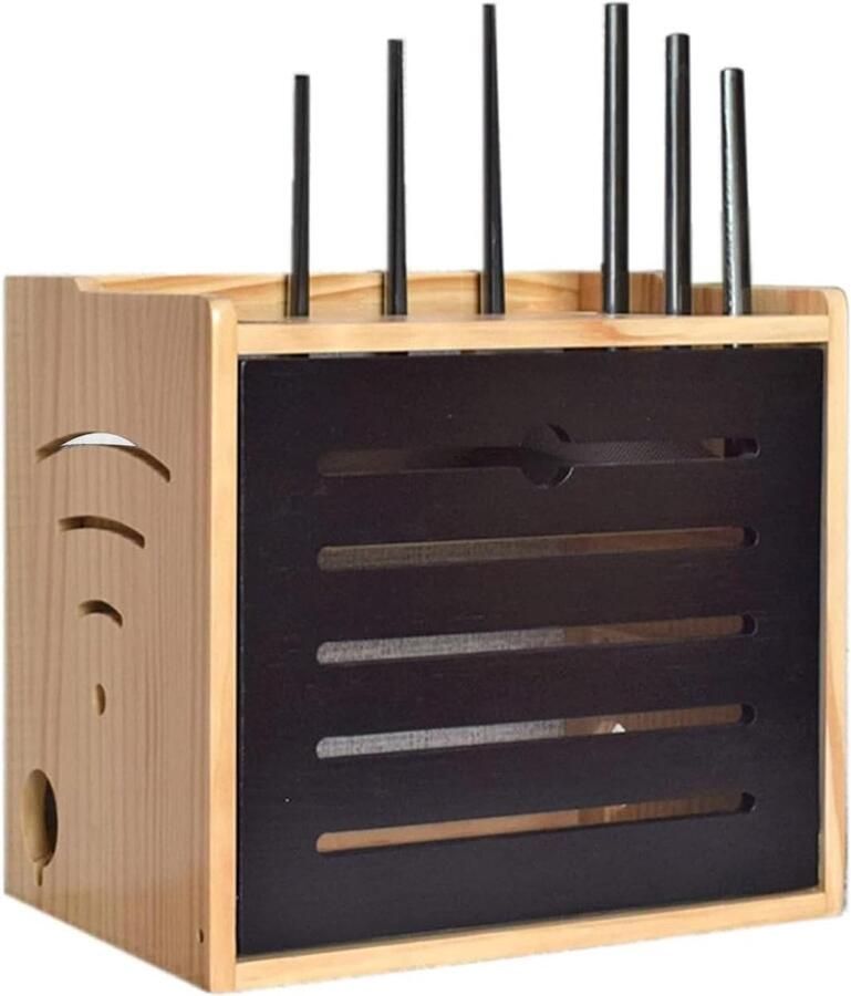 JGS Routerkast voor thuis houten decoratiedoos opbergdoos voor WiFi-router- en kabelverbergdozen kabeldozen kabelopslagdoos voor wandmontage bureaublad houten doos