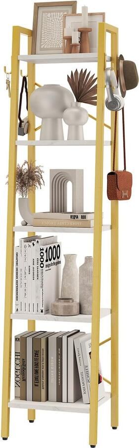 JGS Industriële Boekenkast met 5 Niveaus en Stabiel Metalen Frame voor Ruimtes