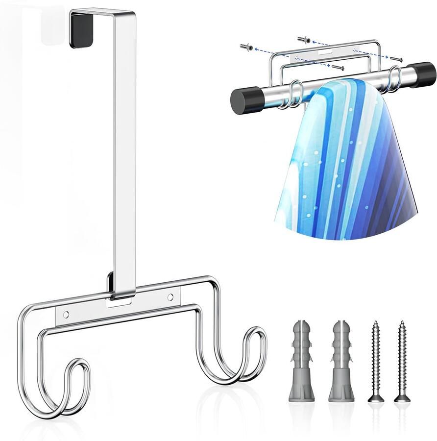 JGS Innovatieve Wandhouder voor Strijkplanken met Afneembare Haken van Hoogwaardig Roestvrij Staal