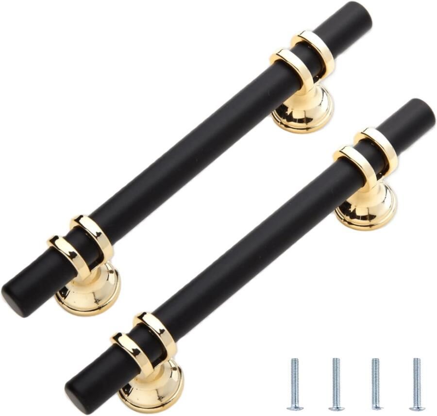 JGS Kastgrepen en Meubelknoppen Set van 2 voor Moderne Keukens en Meubels Zwart 160 mm Gatafstand