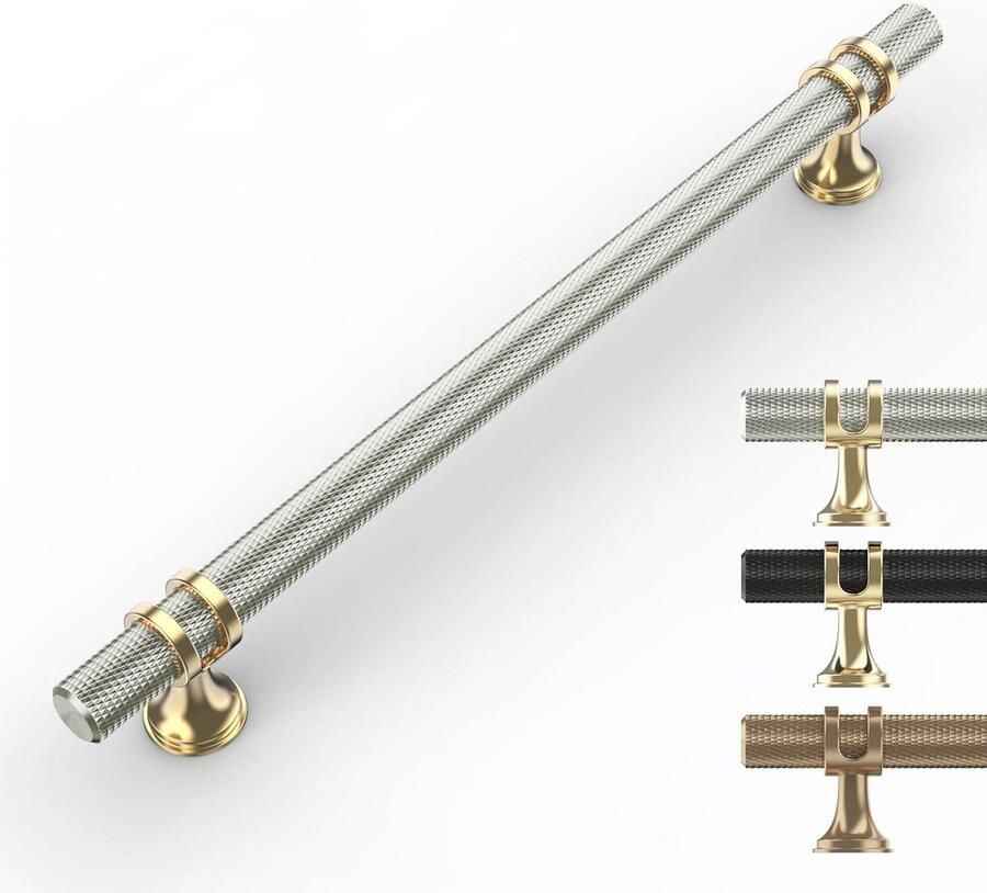 JGS Kastgrepen Set van 10 Stuks in Geborsteld Nikkel voor Meubeltoepassingen