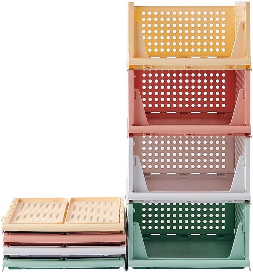 JGS Kastorganizer Set van 4 Stuks voor Efficiënte Kledingopslag en Ruimtebesparing