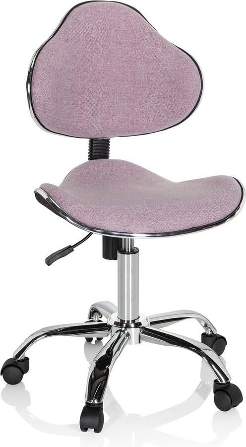 JGS Kinderbureaustoel GTI-3 in Roze Stof Ergonomische Meegroeiende Draaistoel