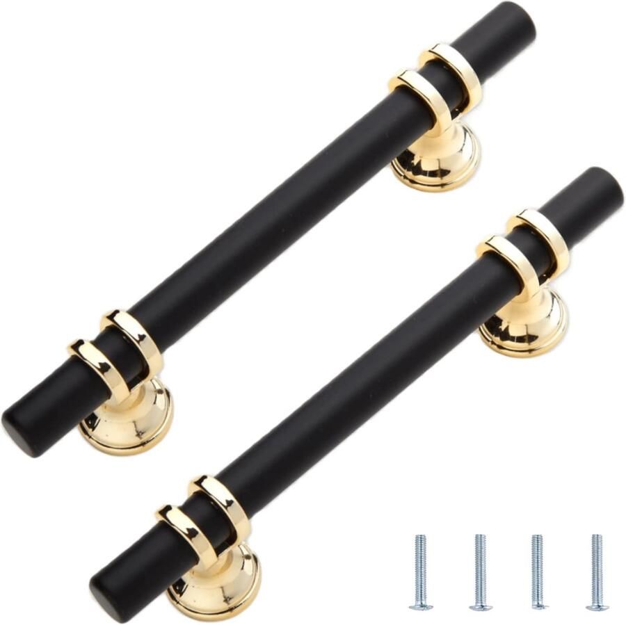 JGS Klassieke Zwarte Roestvrijstalen Handgrepen voor Meubels en Keukenkasten Set van 2