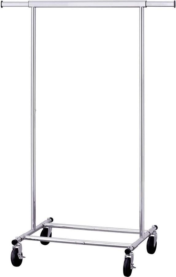 JGS Kledingrek op Wielen met Hoge Draagkracht en Verstelbare Hoogte voor Flexibele Opslag