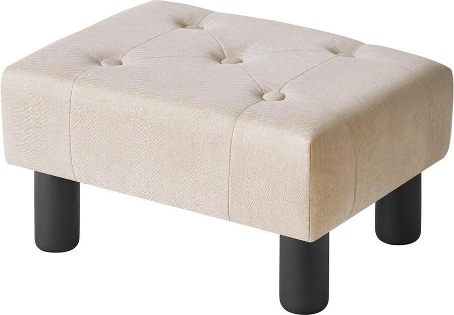 JGS Kleine Rechthoekige Voetenbank voor Huiskamer en Inkomhal Beige 40×30.5×22.5CM