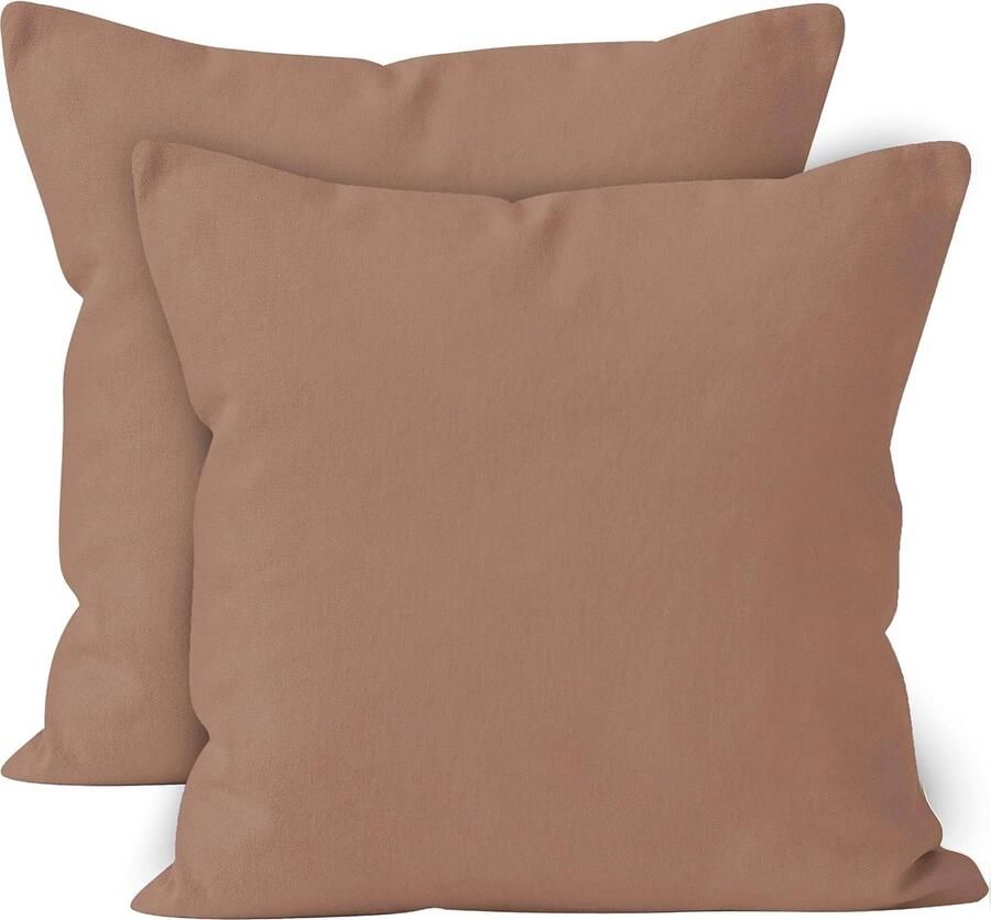 JGS Kussensloop bruin zacht katoen effen rechthoekige kussensloop decoratief voor wooncultuur woonkamer slaapkamer bank wasbaar 2 stuks