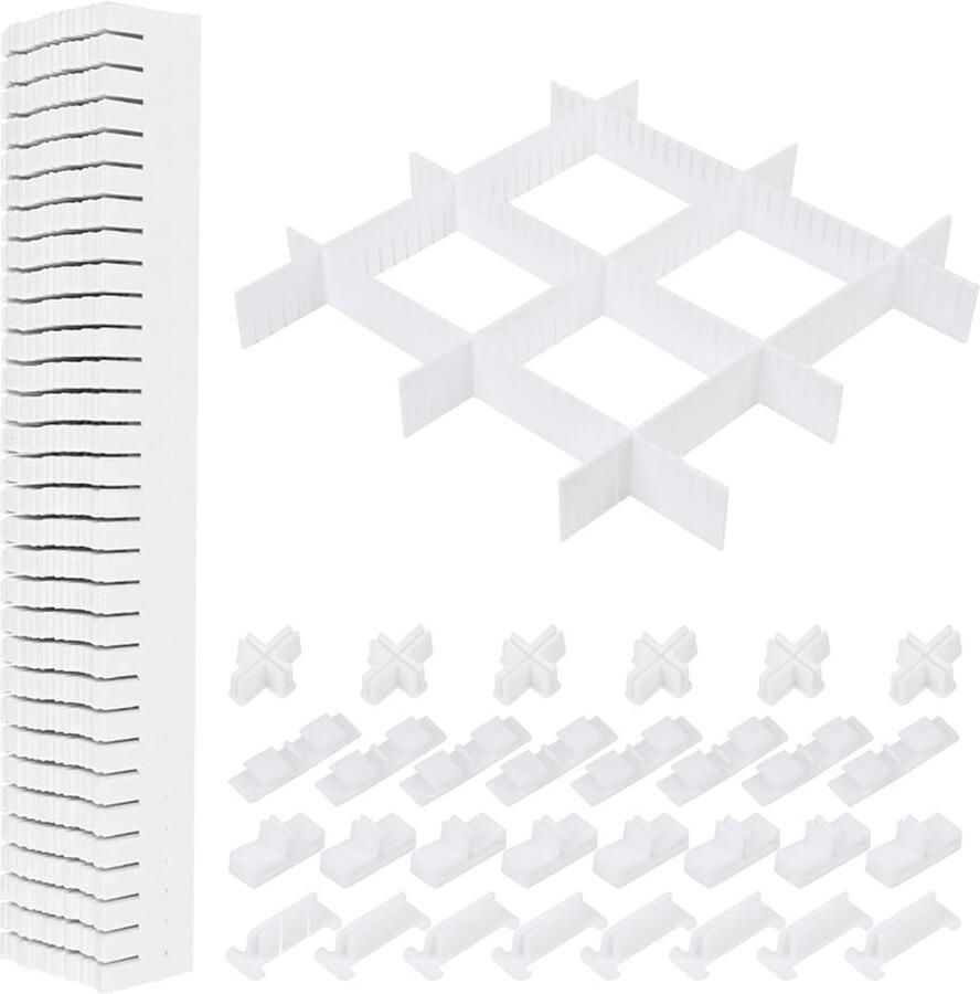 JGS Ladeorganizerset met Verstelbare Kunststof Verdelers voor Opbergoplossingen