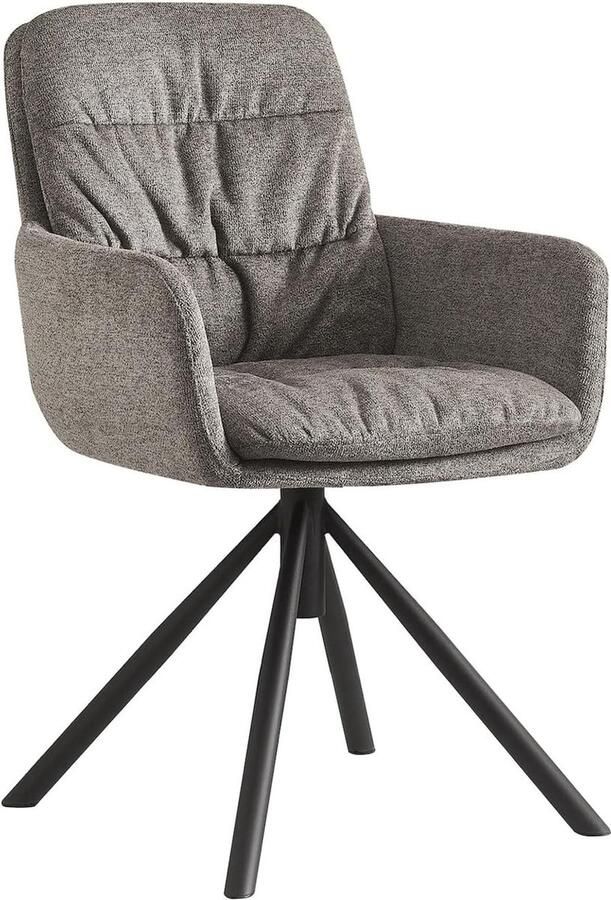 JGS Eetkamerstoel Loungestoel Draaistoel Gestoffeerde stoel voor eetkamer keuken woonkamer kantoor industrieel modern retro design cappuccino 1 stuk