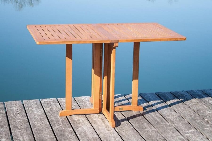 JGS Luxe Houten Balkontafel Eucalyptus FSC Hoekig Design