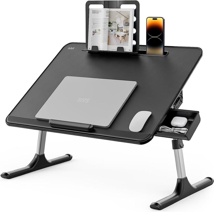 JGS Luxe Inklapbare Bedtafel Verstelbaar en Veelzijdig 60 x 40 cm Perfect voor Laptop Lezen en Ontbijt