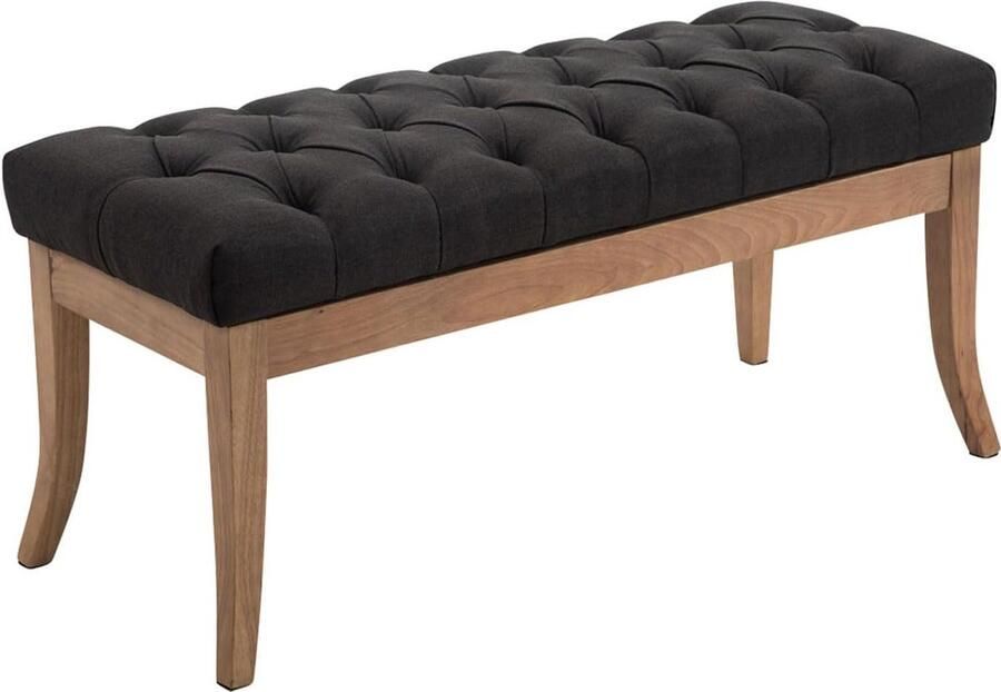 JGS bank met hoogwaardige stoffering en stoffen bekleding bank met antieke lichte houten poten houten bank met een zithoogte van: 46 cm