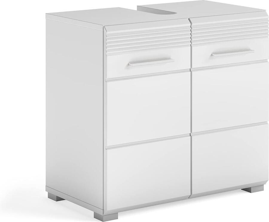 JGS Luxueuze Linus Wastafelonderkast in Wit Hoogglans Stijlvol Badkamermeubel 60x56x34 cm