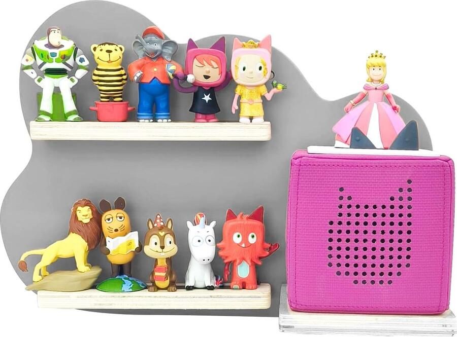 JGS Magnetisch Wandrek voor Speelgoedverzameling met Ruimte voor Speelgoedfiguren in Kinderkamer