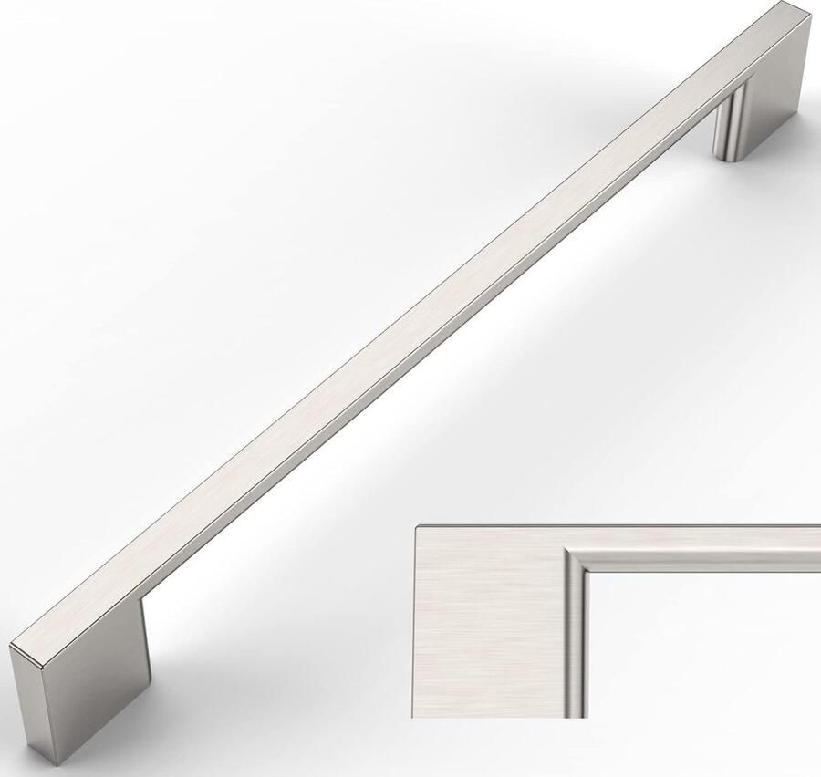 JGS Meubelgrepen geborsteld nikkel 192 mm gatafstand lades zinklegering handgrepen voor keukenkasten kastgrepen ladegrepen deurgrepen voor keukenkasten kledingkast 6 stuks