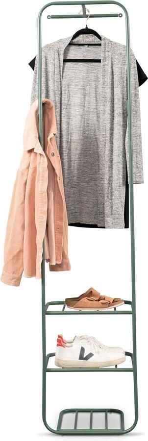 JGS Moderne Mintgroene Kapstok met Royale Opbergruimte Ideaal voor Smalle Ruimtes