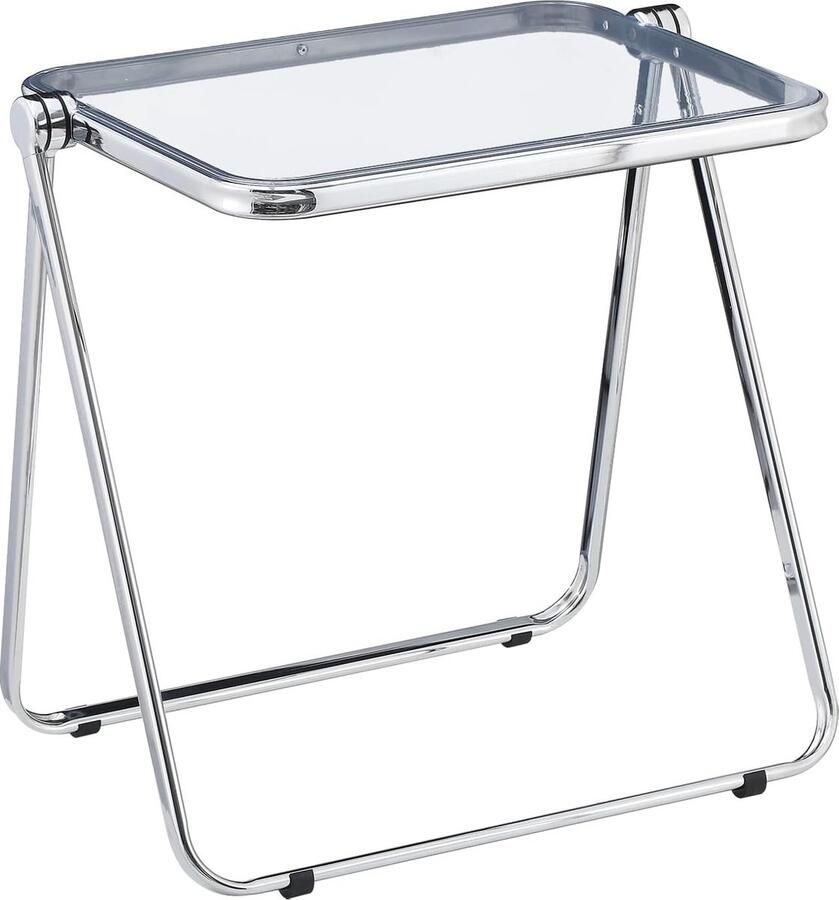 JGS Opvouwbare tafel transparant acryl opvouwbaar geen montage vereist klein bureau voor thuis kantoor bijzettafel klein computerbureau voor kleine ruimtes transparant