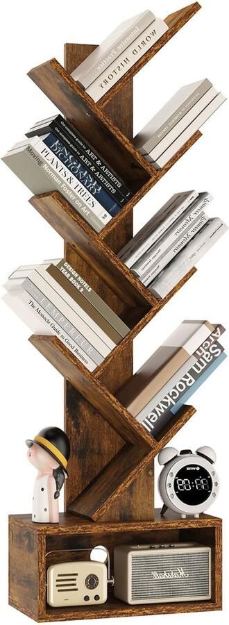 JGS Moderne Vrijstaande Boomvormige Boekenkast met Zes Niveaus en Ruimtebesparend Ontwerp