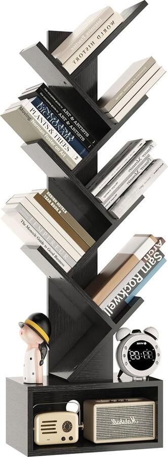 JGS Moderne Vrijstaande Boomvormige Boekenkast met Zes Niveaus voor Elke Woonruimte