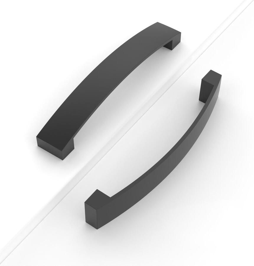 JGS Moderne Zwarte Keukenkast- en Ladegrepen Set van 10 Stuks 128 mm