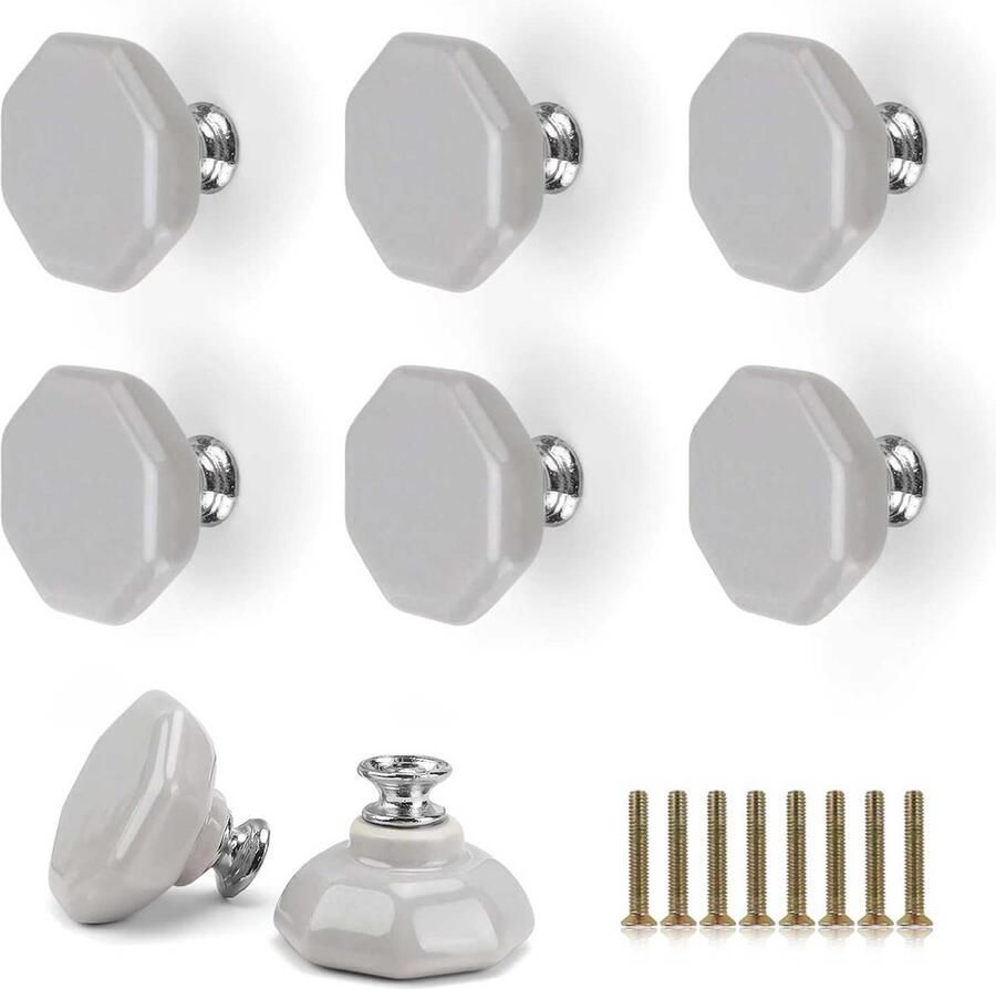 JGS Mooie Zeshoekige Meubelknoppen Set van 8 voor Toepassingen