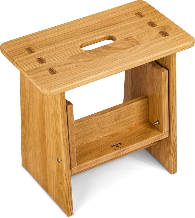 JGS Multifunctionele Houten Trapkruk Voor Kinderen en Gezinnen Gemaakt van Massief Eikenhout