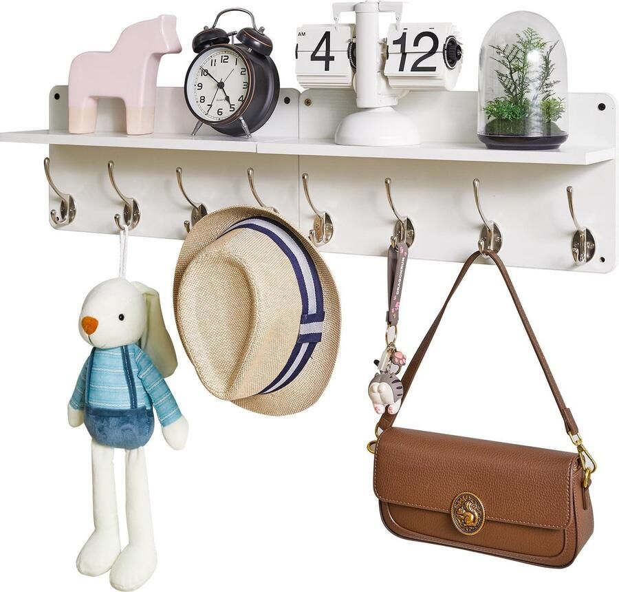 JGS Multifunctionele Wandkapstok Set met Plank voor Entree en Slaapkamer