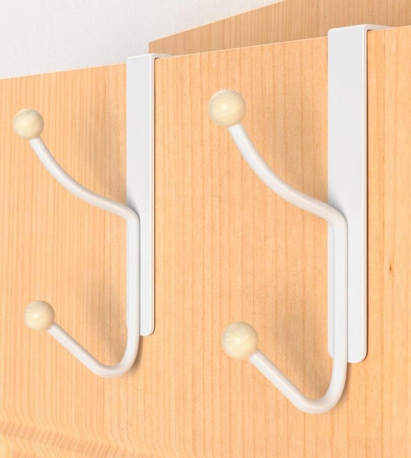 JGS Multifunctionele Witte Metalen Deurhaken voor Toepassingen in Huis